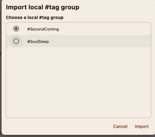 Import Local `#` Group